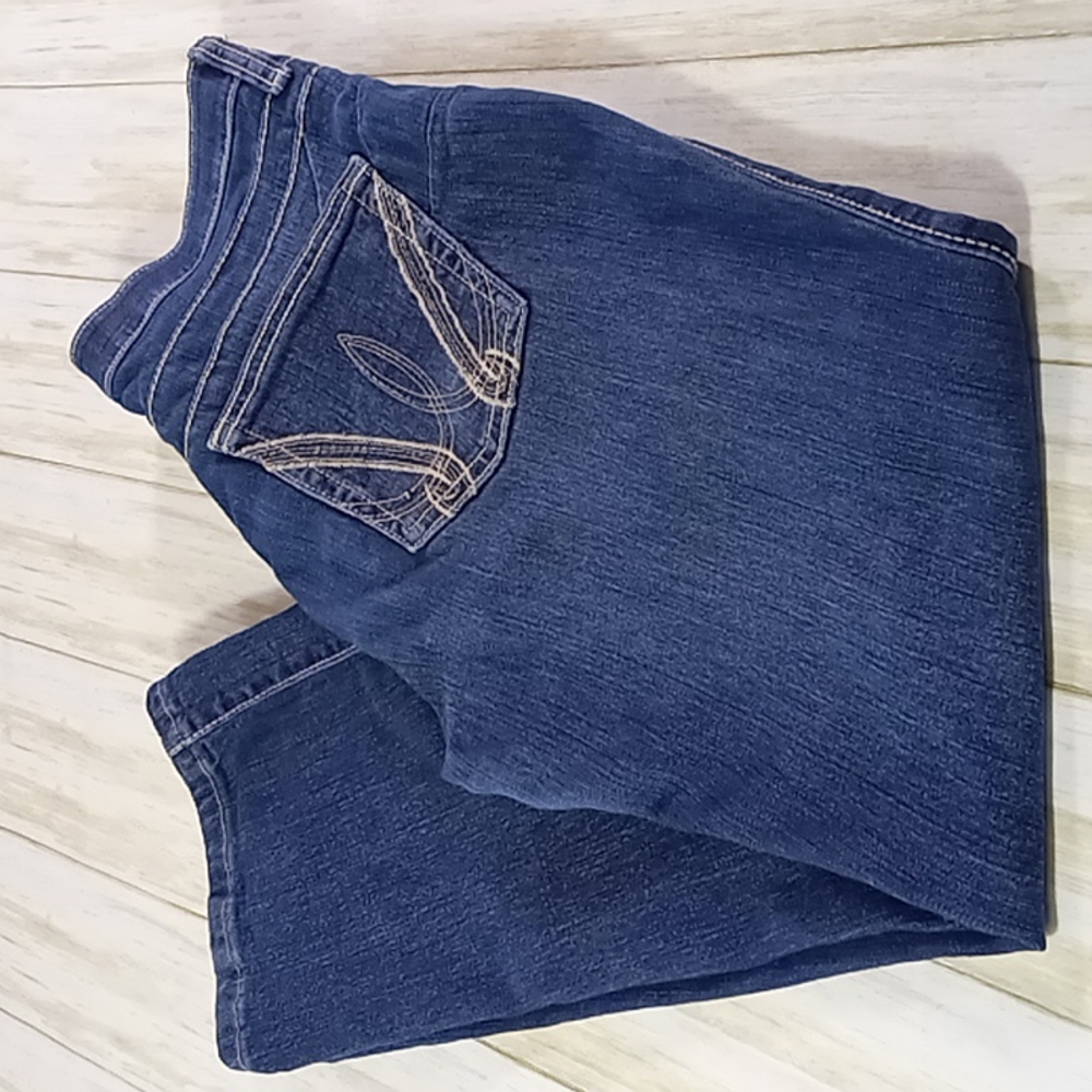 Wrangler No Gap Waistband Straight Leg Blue Jeans Size 5/6x30